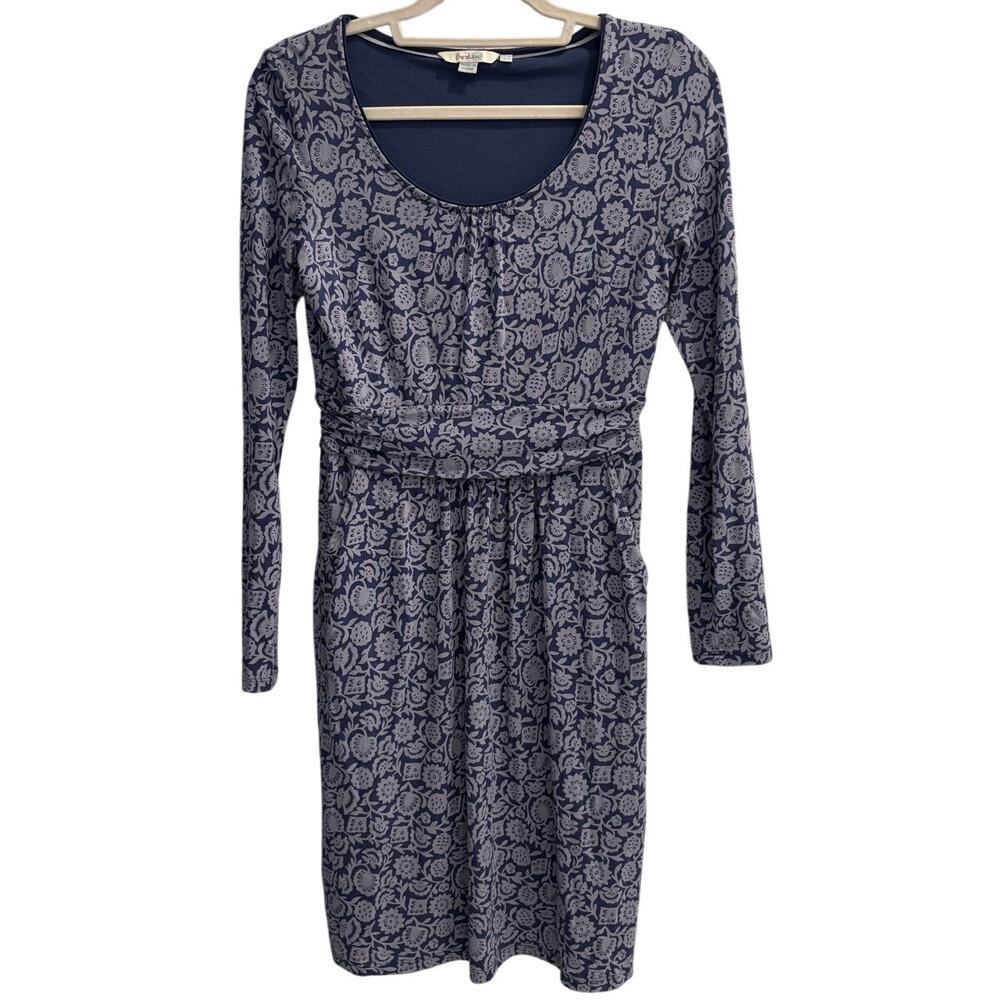 Boden Size 6 Mabel Jersey Dress Winter Floral Blue